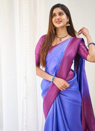 Banarasi Silk Classic Saree In Blue