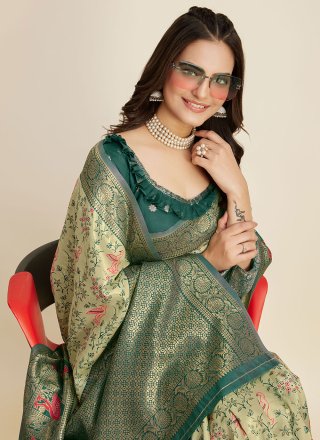 Banarasi Silk Designer In Green