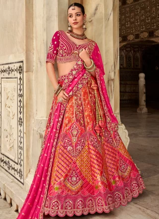 Lehenga Choli, Indian Designer Pink Lehenga, Soft Net Ruffle hotsell Lehenga, Embroidery Lehenga, Ghagra Choli For Women, Ethnic wear, Party Wear