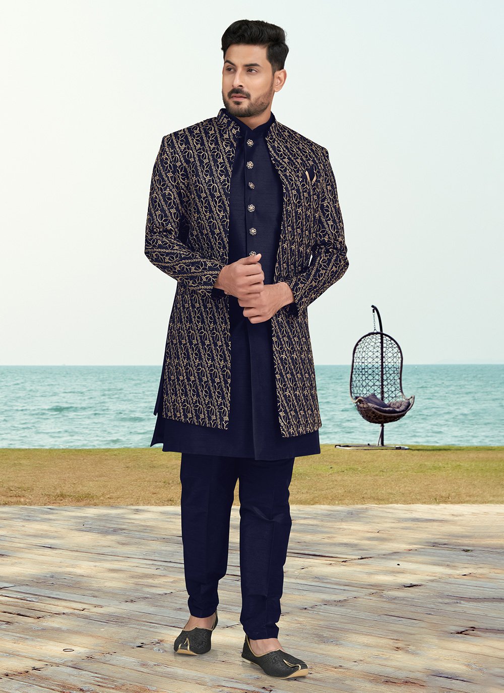 Mens banarasi sherwani hotsell