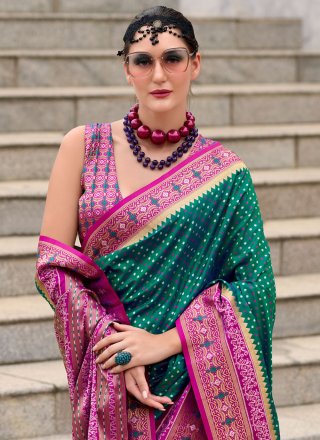 Banarasi Silk Trendy Saree In Green