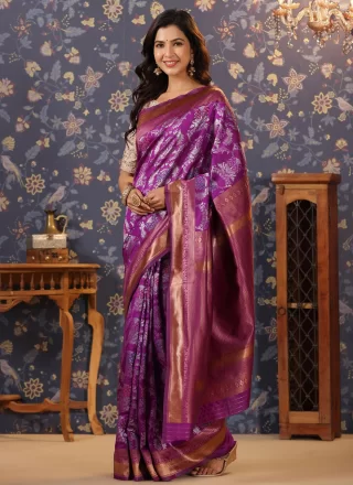 Banarasi Silk Trendy Saree with Embroidered Work