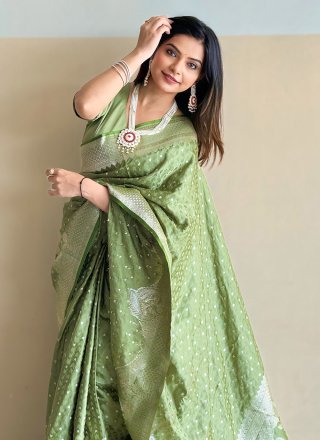 Banarasi Silk Trendy Saree with Woven and Zari Work