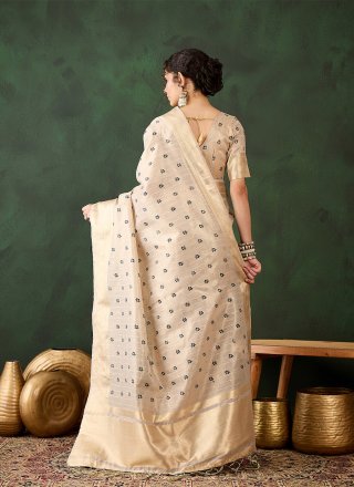 Beige Classic Saree