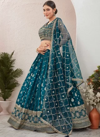 Best Morpeach Pure Dola Readymade Lehenga Choli with Embroidered and Jacquard Work