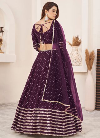 Best Wine Georgette Lehenga Choli