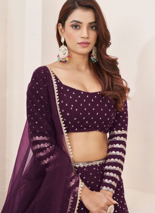 Best Wine Georgette Lehenga Choli