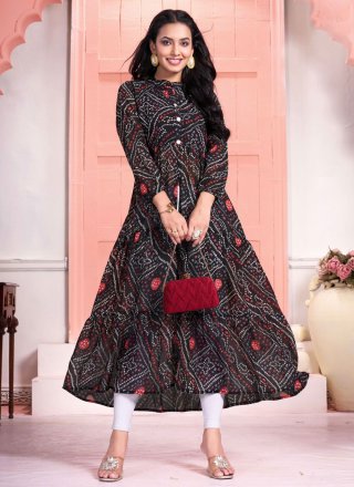 Black frock style kurti best sale