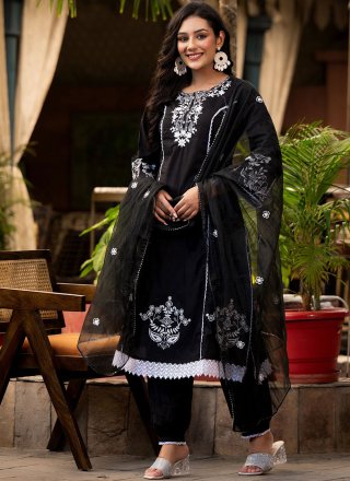 Black Patiala Style Punjabi Salwar Suit at best price in Surat