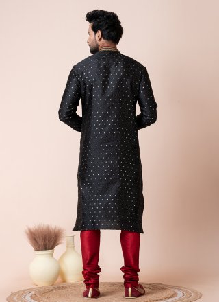 Black Cotton Kurta Pyjama