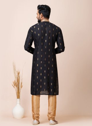 Black Cotton Kurta Pyjama