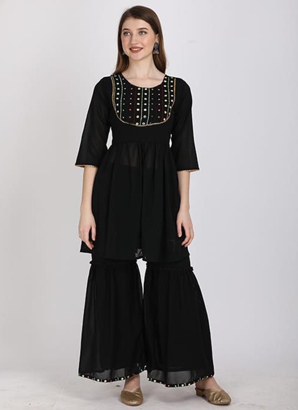 Black net outlet kurtis