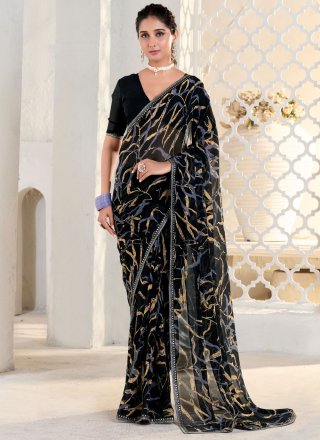 13 26 Black Indo Western Saree and Black Indo Western Sari Online Shopping