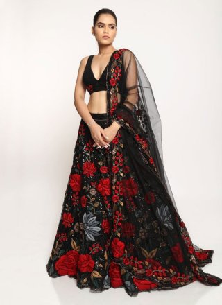 Buy Red Bandhini, Poppies And Shells Lehenga Set by Designer THE LITTLE  BLACK BOW Online at Ogaan.com