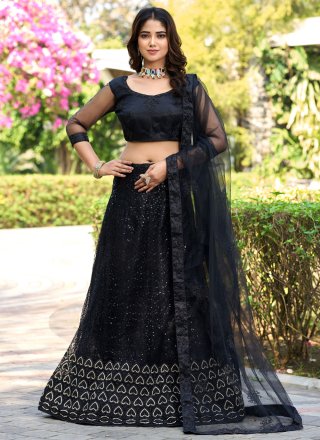 Designer Black Lehenga for Women, Sequin Lehenga, Party Wear Lehenga Choli,  Indian Wedding Dress, Tapeta Silk Lehenga, Festival Look Lehenga - Etsy