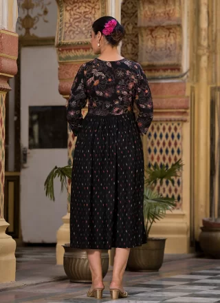 Black Rayon Casual Kurti