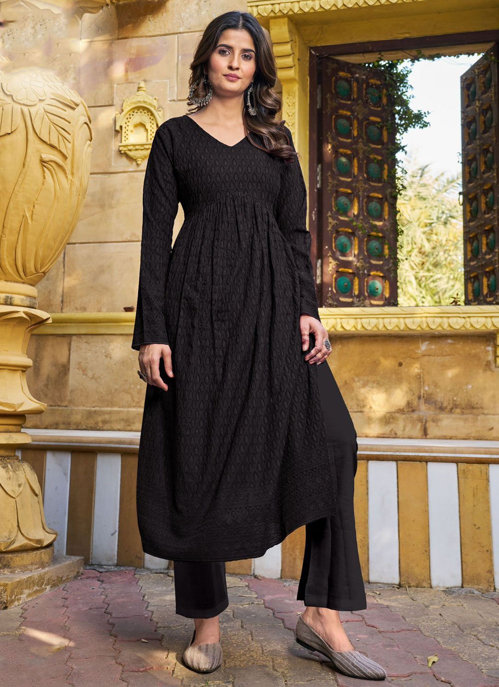 Plain black kurtis online best sale