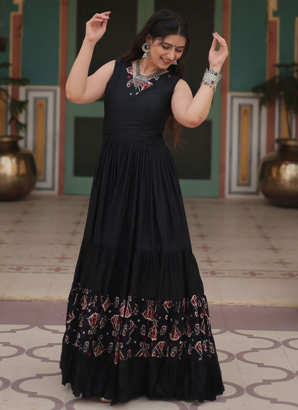 Designer Gown Black Colour Long Dress Designer Gown Long