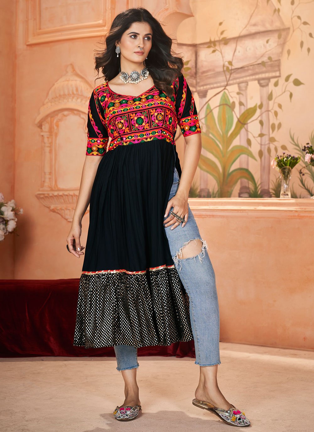 Black Denim Kurti and Black Denim Tunic Online Shopping