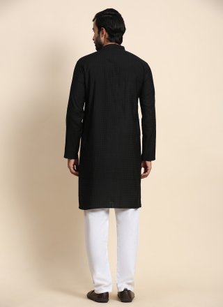 Black Rayon Kurta Pyjama