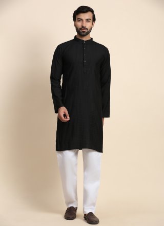 Black Rayon Kurta Pyjama