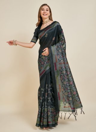 Black Silk Casual Saree