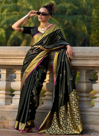 Black Silk Trendy Saree
