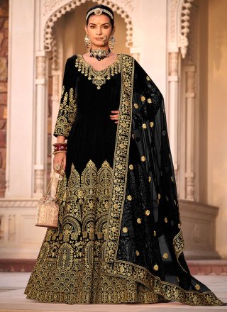 Black party hot sale wear churidar