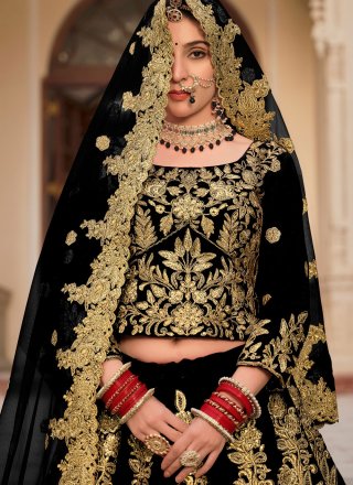 Black Velvet Lehenga Choli