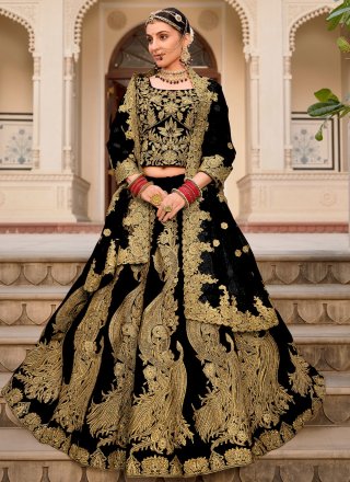 Black Velvet Lehenga Choli