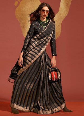 Black Viscose Classic Sari