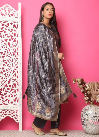 Blissful Grey Silk Pant Style Suit