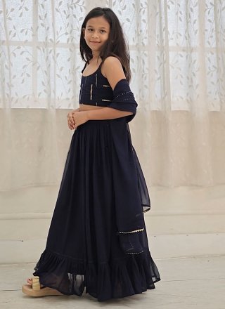 Blue Faux Georgette Lehenga Choli