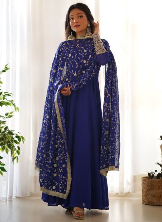 Blue Faux Georgette Salwar Suit