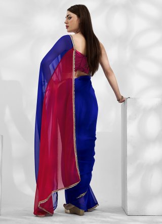Blue Georgette Classic Sari