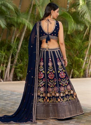 Blue Georgette Lehenga Choli