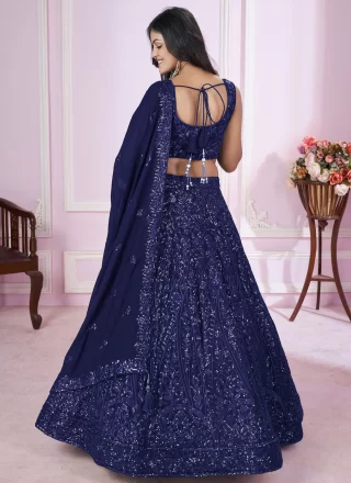 Blue Georgette Lehenga Choli
