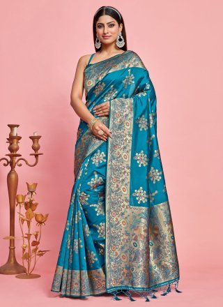 Blue Kanjivaram Silk Classic Saree