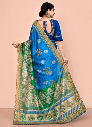 Blue Kanjivaram Silk Classic Sari