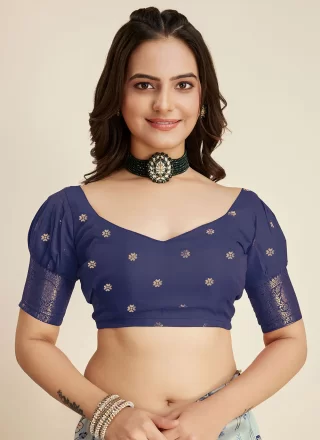 Blue Kanjivaram Silk Trendy Saree with