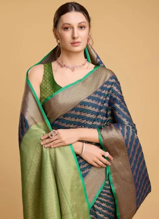 Blue Patola Silk Classic Saree with Jacquard and Weaving Work