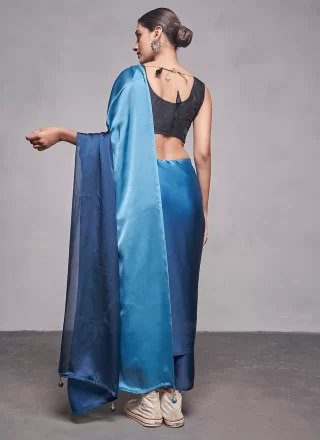 Blue Rangoli Designer Sari