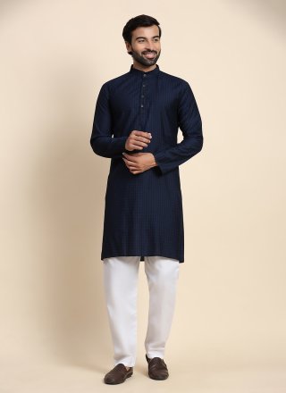 Blue Rayon Kurta Pyjama