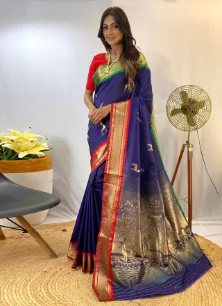 Blue Silk Classic Saree