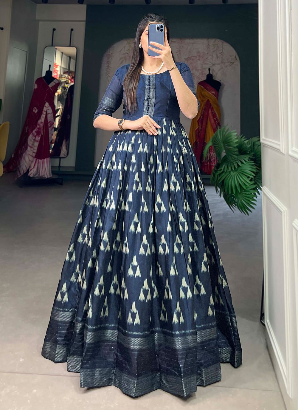 Zari work 2024 designer gown