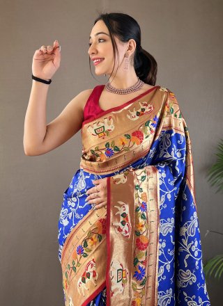 Blue Silk Traditional Saree