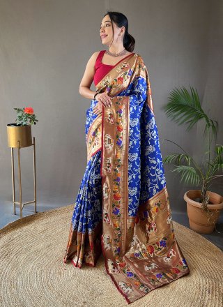 Blue Silk Traditional Saree