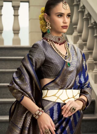 Blue Silk Traditional Saree