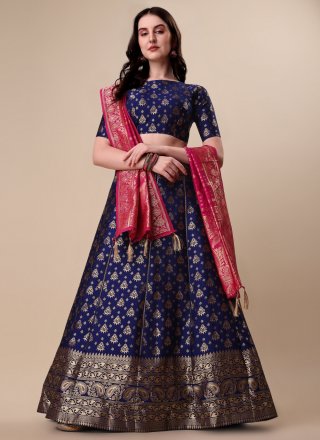 Premium Photo | A Woman In A Blue And Red Lehenga With A Red Blouse