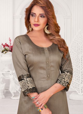 Brown Banglori Silk Salwar Suit with